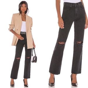 NWT SLVRLAKE London High Waist Distressed Straight Leg Jeans 26